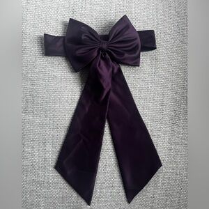 David’s Bridal Satin Flower Girl Sash with Back Bow - Plum Color